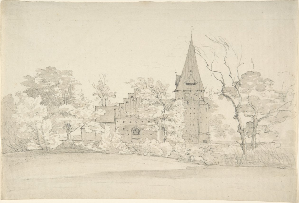 La iglesia de Aller en el amt de Sønderjylland (Dinamarca), vista desde el norte de Johan Christian Dahl