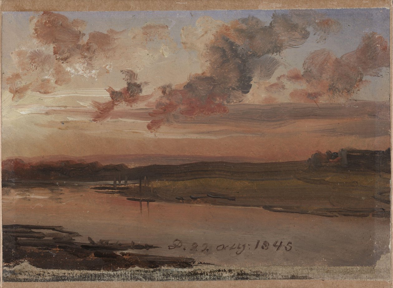 El Elba al atardecer de Johan Christian Dahl