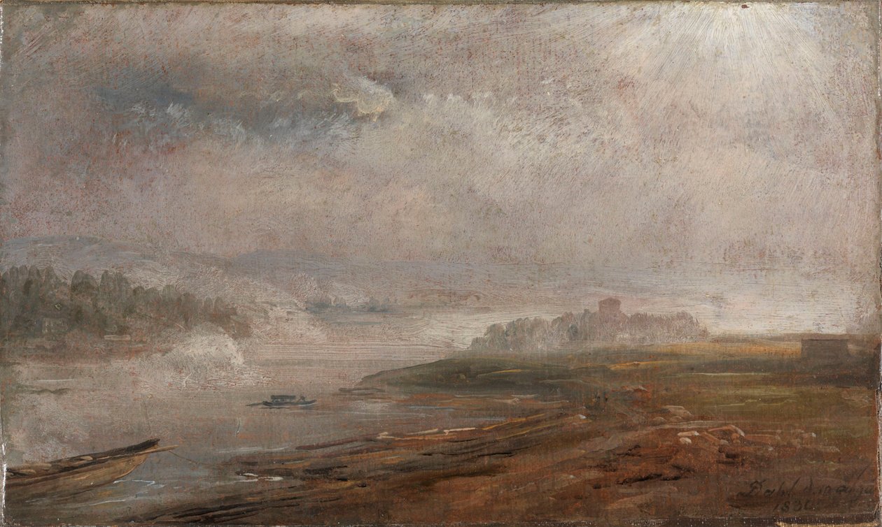 El Elba en una mañana brumosa de Johan Christian Dahl