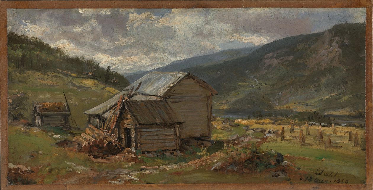 Vista de Hjelle, en Valdres de Johan Christian Dahl