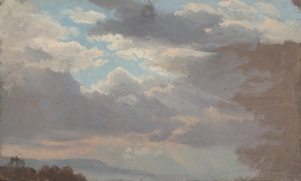 Estudio de las nubes desde la ventana del estudio de Johan Christian Dahl