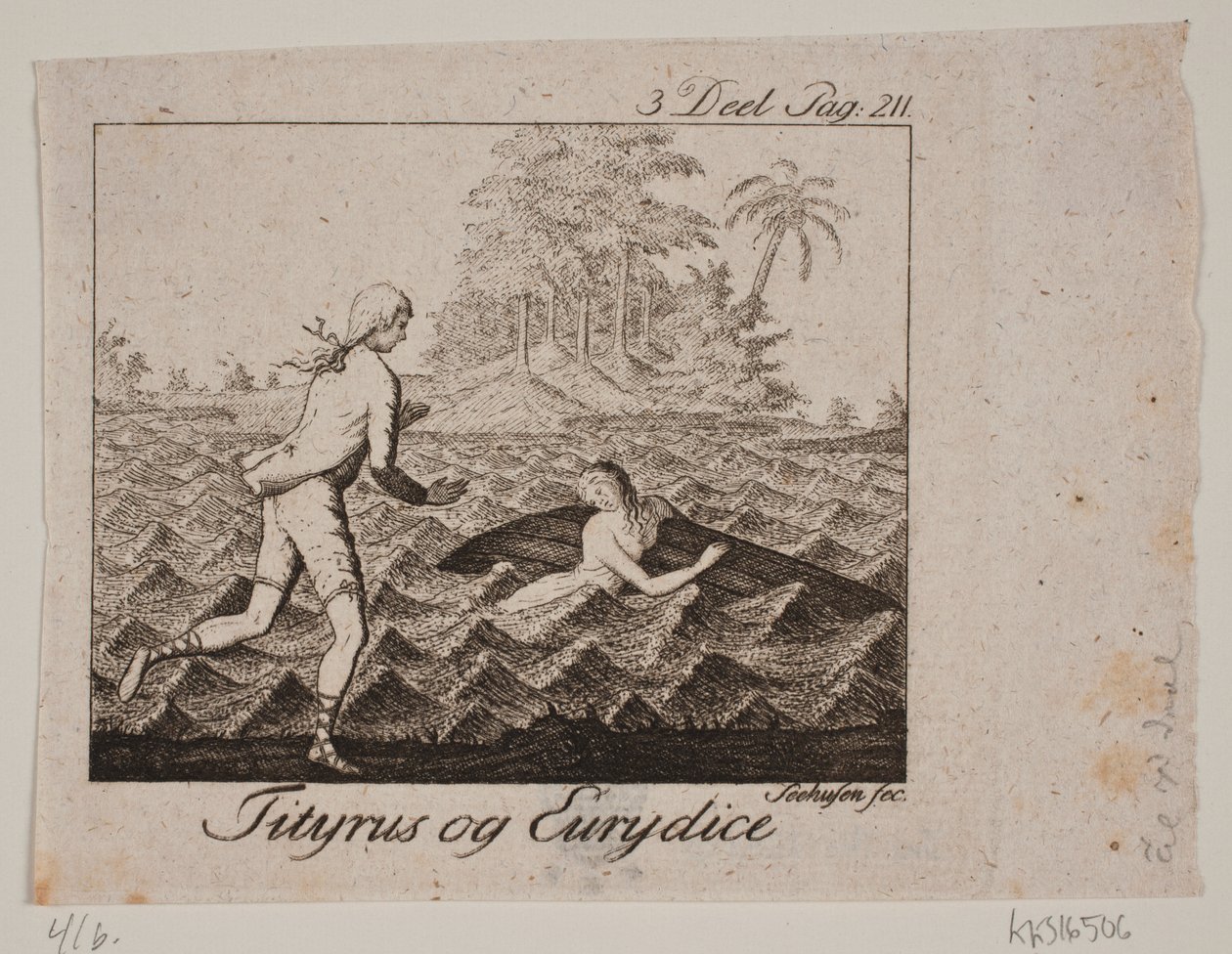 Viñeta. Tityrus y Eurídice de Johan Christoph Seehusen