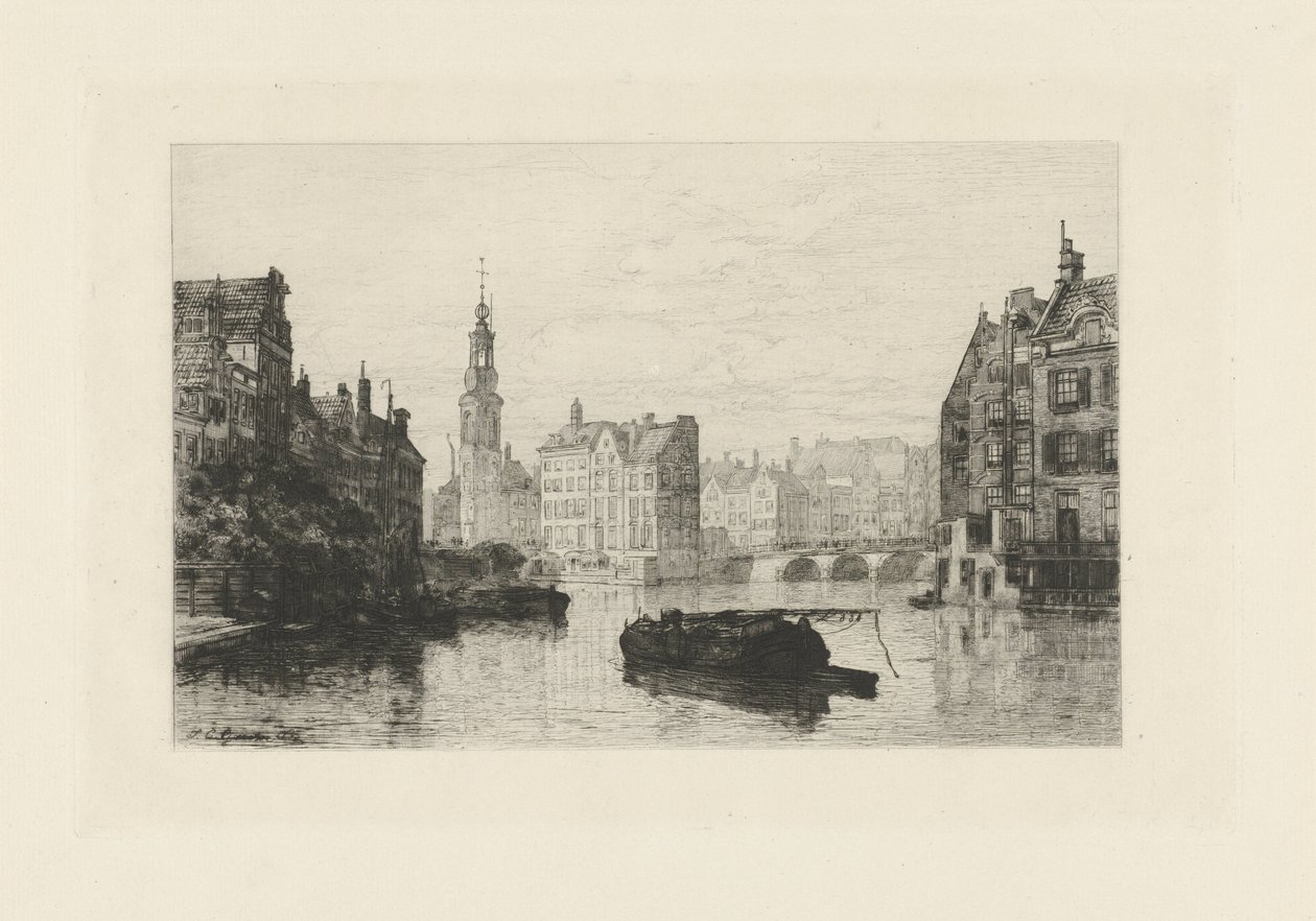 Vista del Munttoren en Amsterdam de Johan Conrad Greive