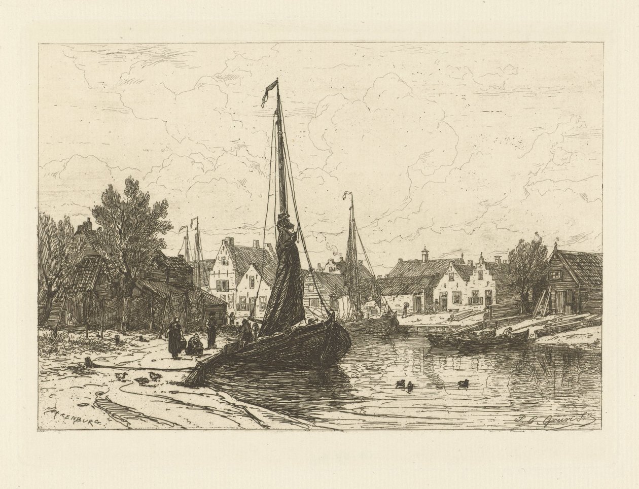 Vista del puerto de Spakenburg de Johan Conrad Greive