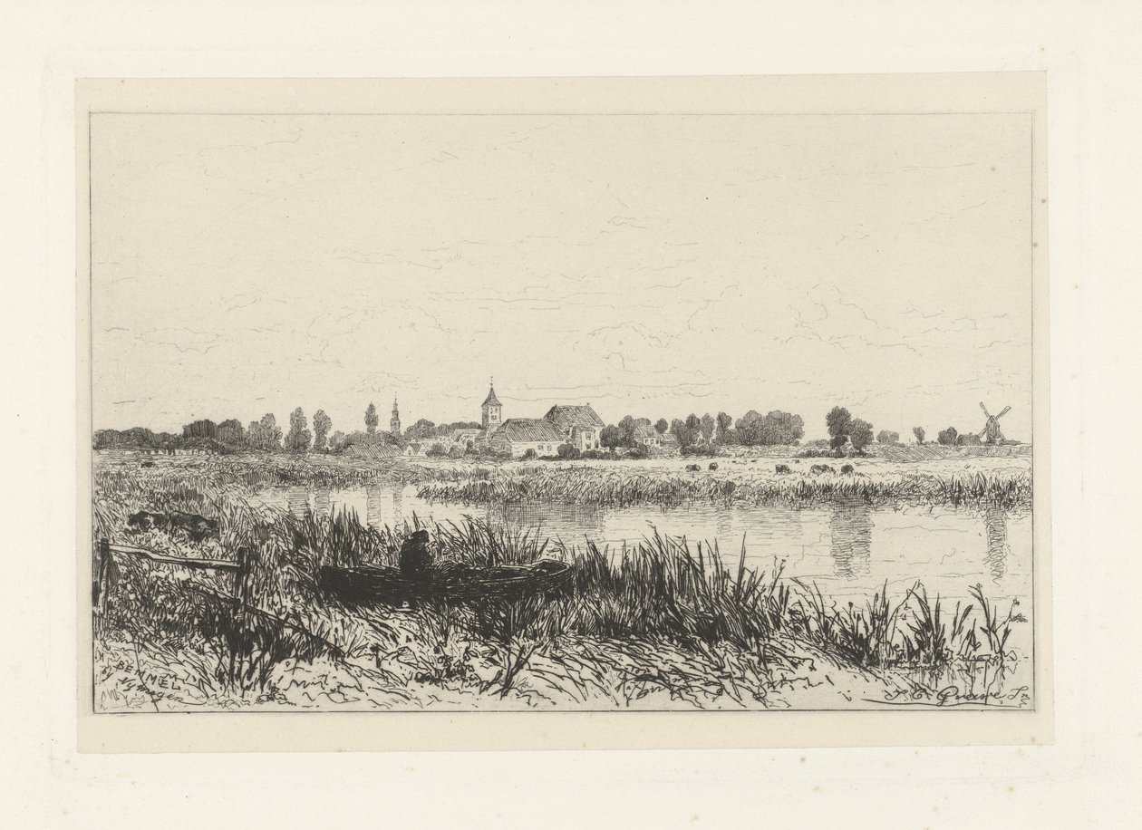 Vista de un río cerca de Bemmel de Johan Conrad Greive