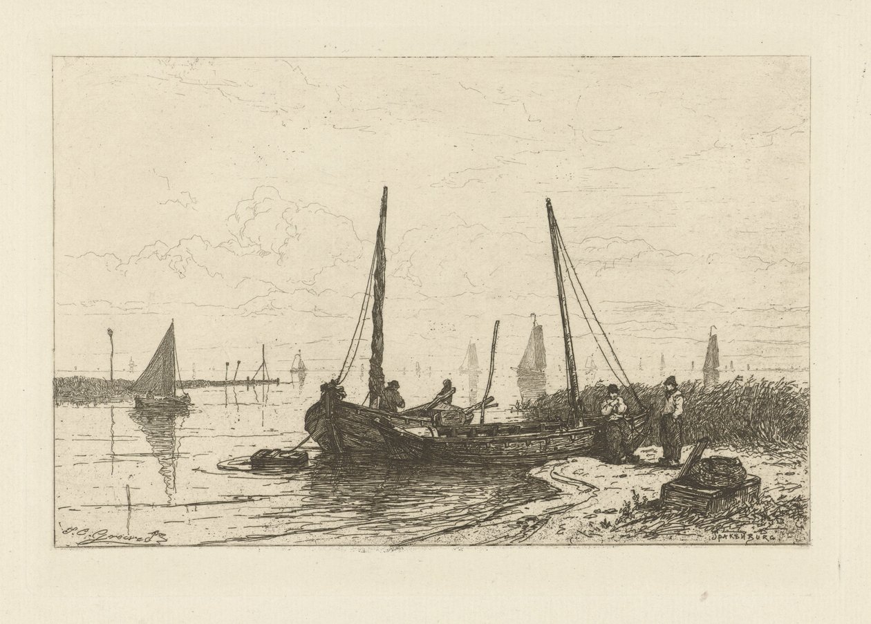 Vista del Zuiderzee cerca de Spakenburg de Johan Conrad Greive