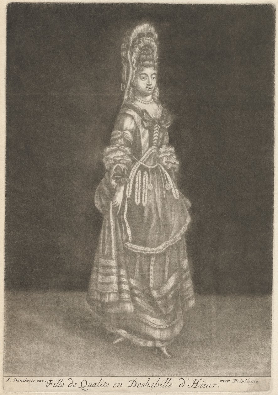 Chica de calidad con vestido de invierno de Johan Danckerts