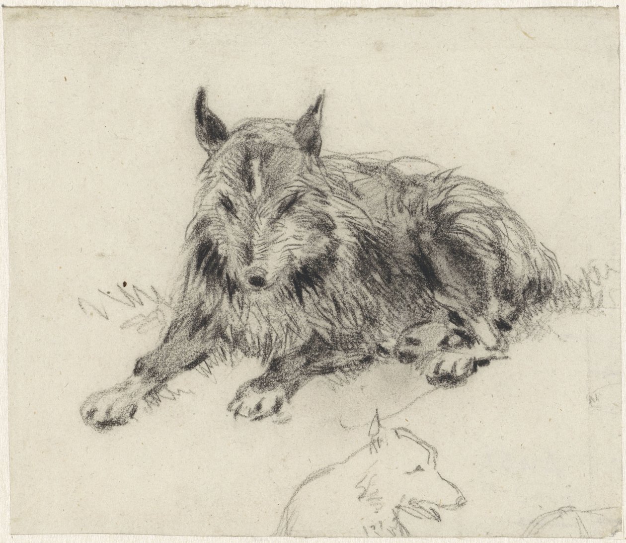Perro pastor reclinado de Johan Daniël Koelman