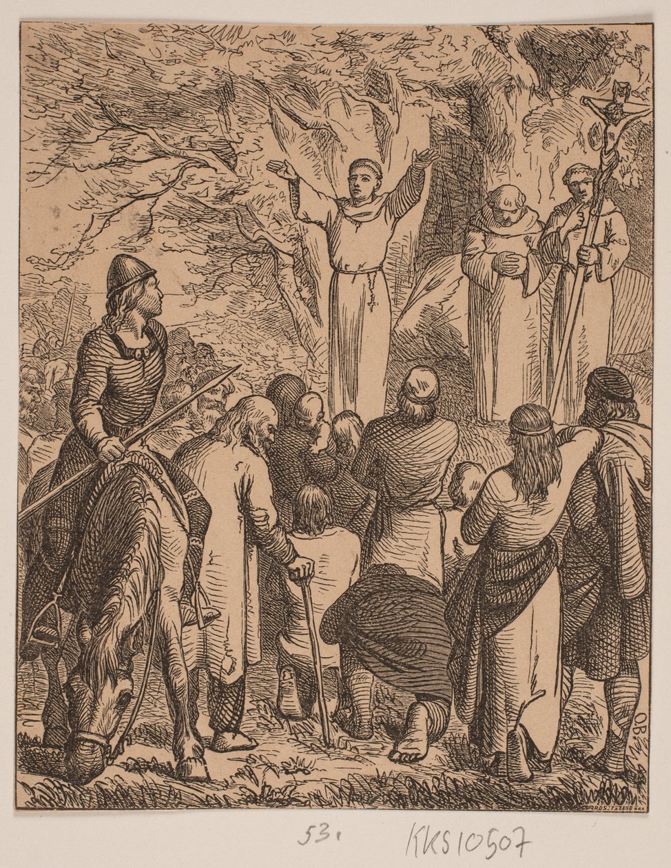 Ansgar predicando el cristianismo de Johan Frederik Rosenstand