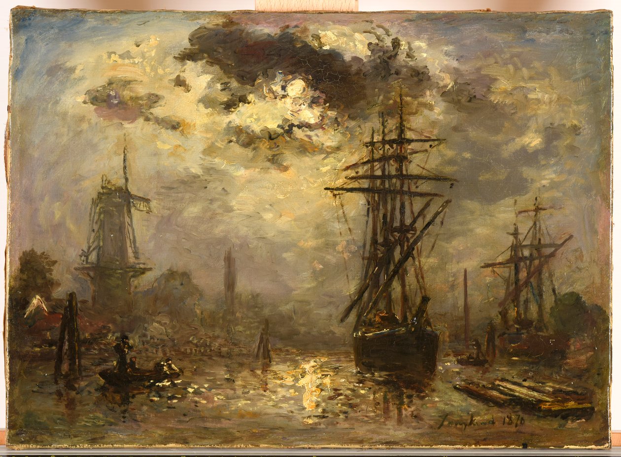 Francés: Les moulins de Rotterdam
Alemán: The mills of Rotterdam de Johan Jongkind