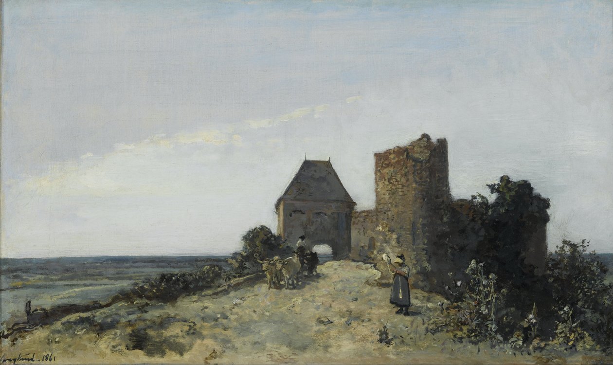 Ruinas del castillo de Rosemont de Johan Jongkind