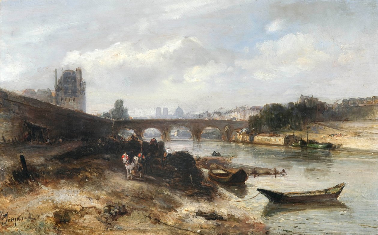 Vista del Sena hacia el Pont Royal y el Pavillon de Flore de Johan Jongkind