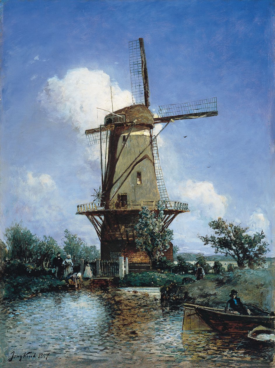 Molino de viento cerca de Delft de Johan Jongkind