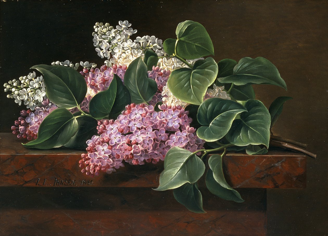 Lilas en un alféizar de Johan Laurents Jensen