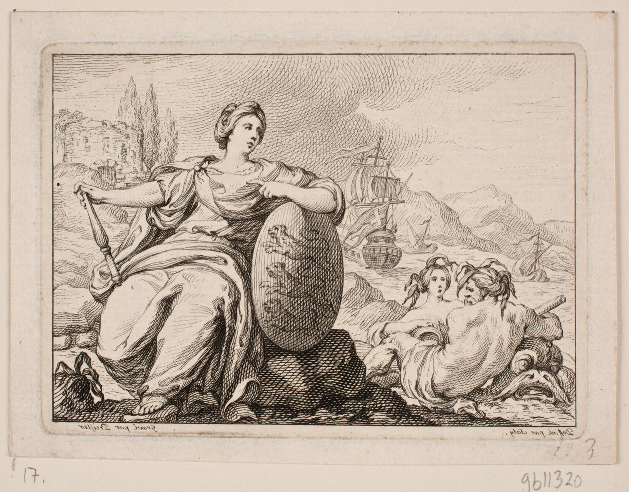 Viñeta para P. H. Mallet: Historia de Dinamarca I, 1758 de Johan Martin Preisler