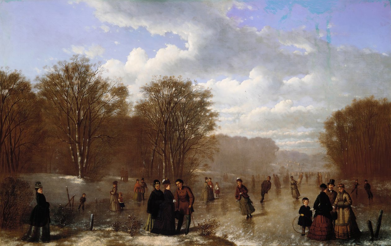 Patinaje en el Wissahickon, 1875 de Johan Mengels Culverhouse