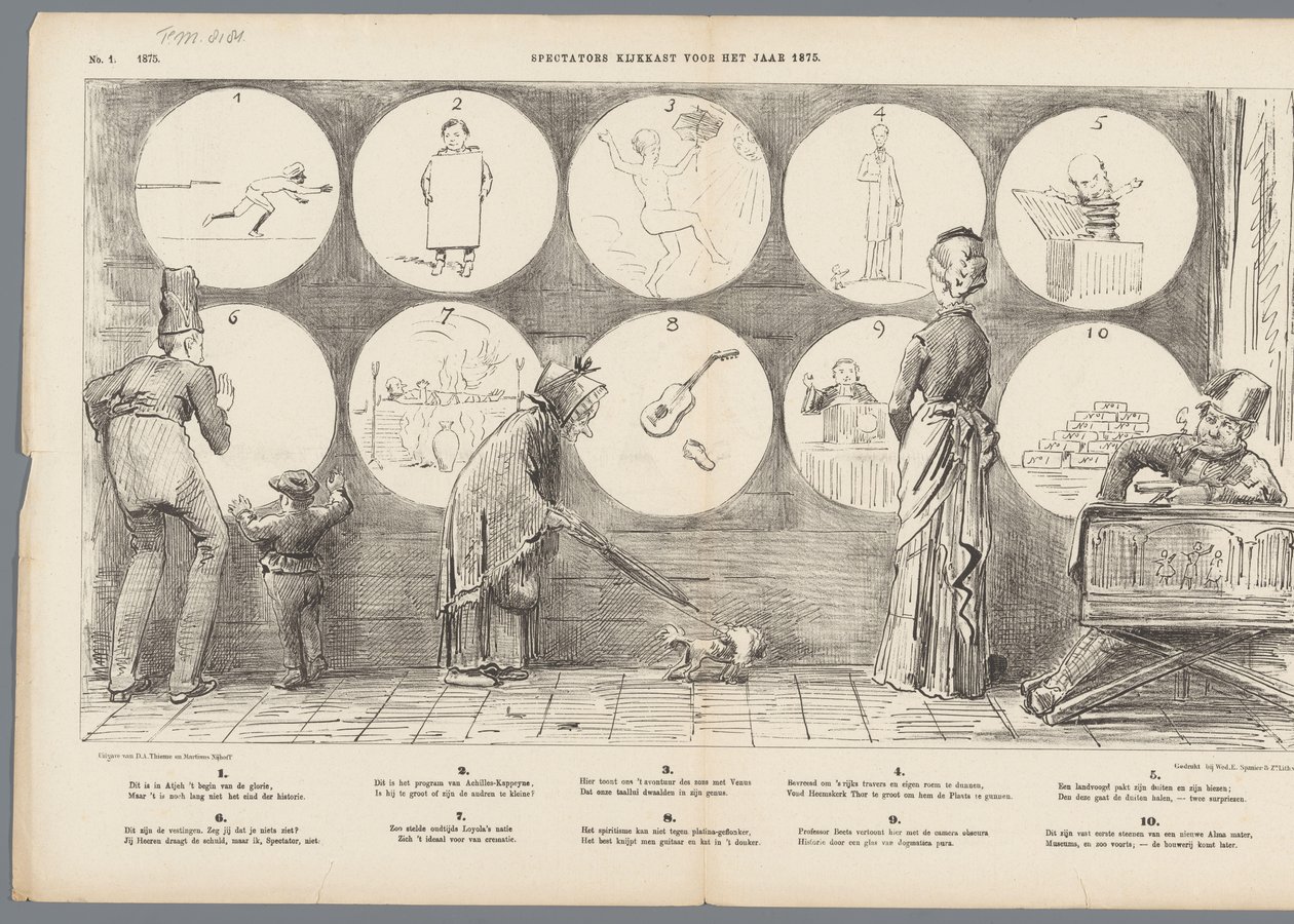 Gabinete de espectadores para el año 1875 (título sobre objeto) de Johan Michaël Schmidt Crans