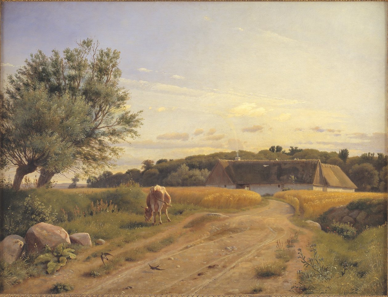 Una granja en Lodskov cerca de la mansión Vognserup, Zelanda de Johan Thomas Lundbye