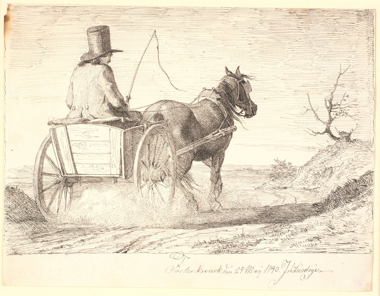 Campesino conduciendo un carro de Johan Thomas Lundbye