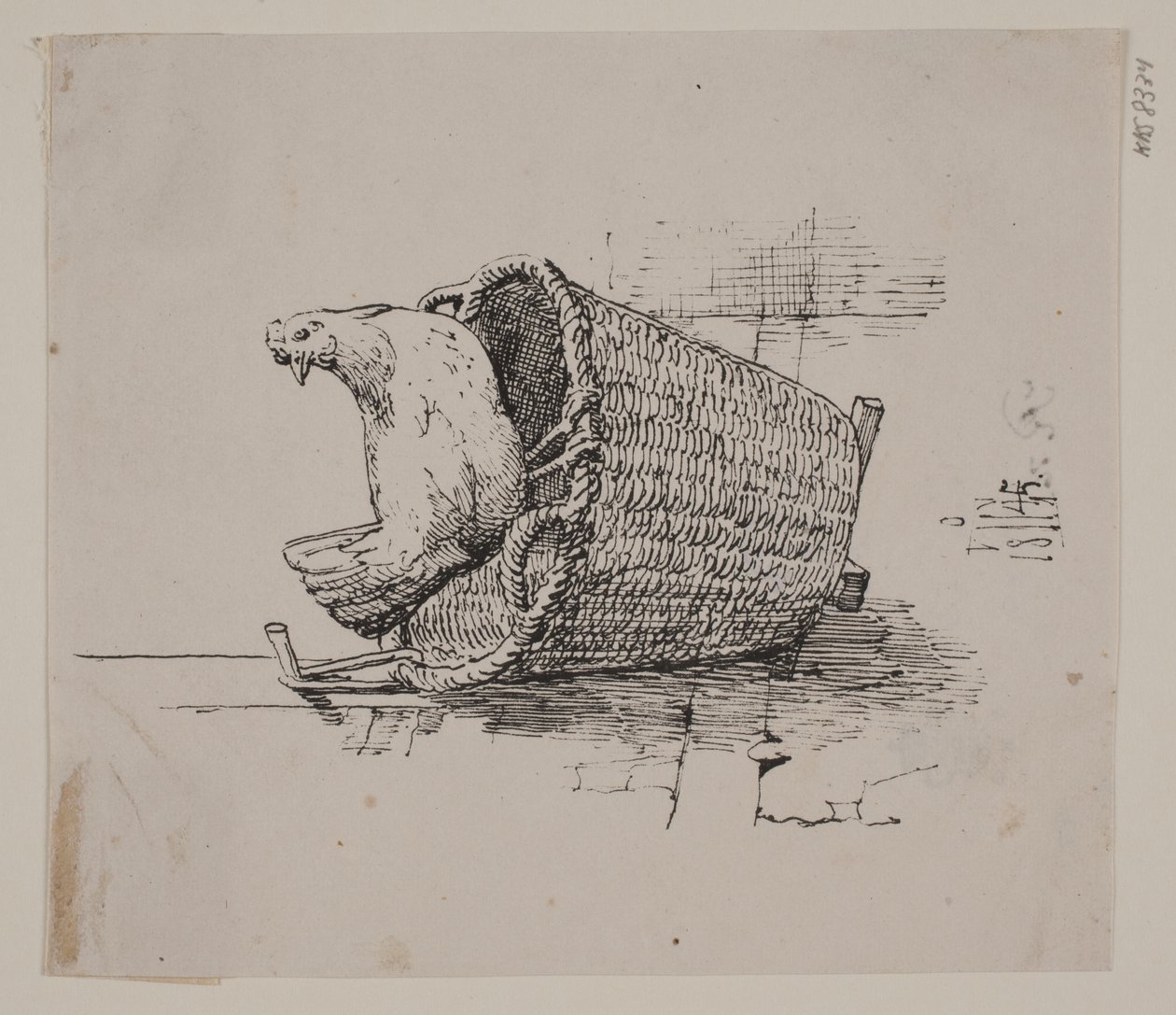 Una gallina en una cesta de Johan Thomas Lundbye