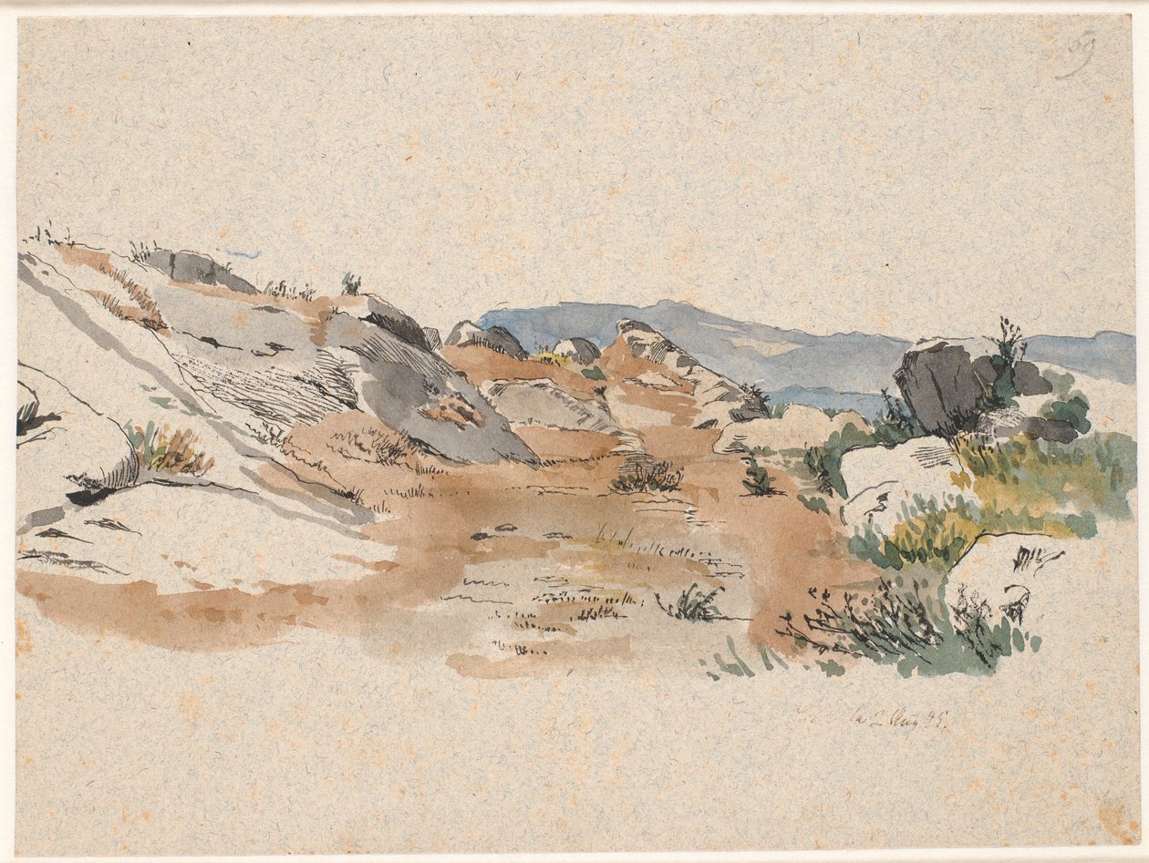 Paisaje italiano con rocas de Johan Thomas Lundbye