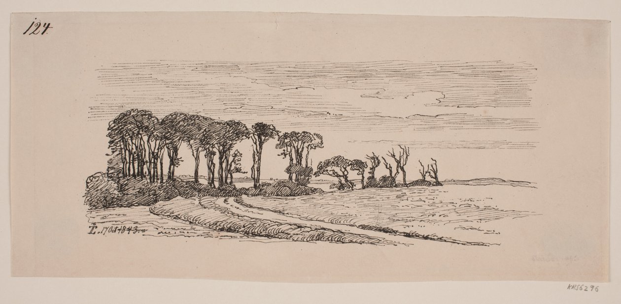 Paisaje con una fila de árboles de Johan Thomas Lundbye