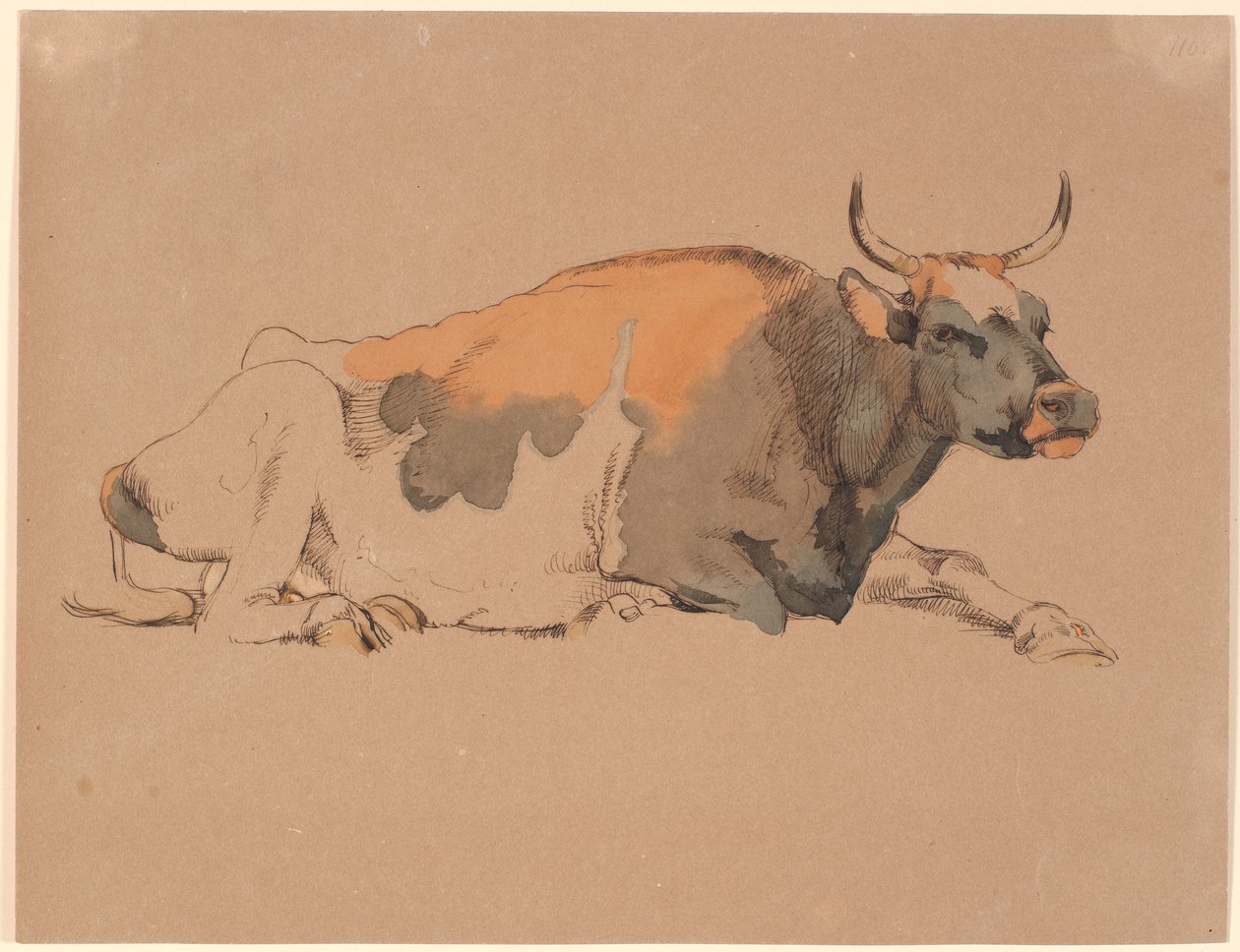 Vaca tumbada roja y negra de Johan Thomas Lundbye