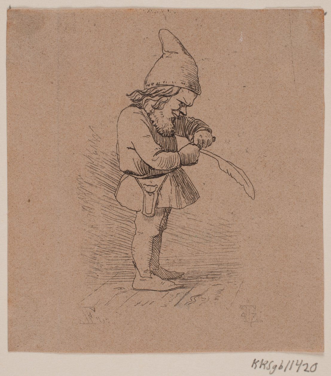 Duende cortando una pluma de Johan Thomas Lundbye