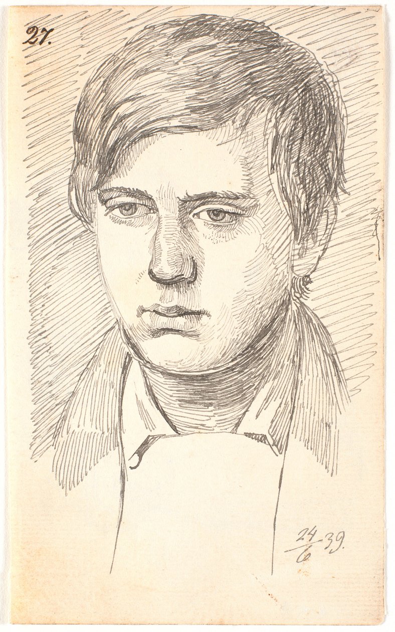 Retrato de un joven, de frente de Johan Thomas Lundbye