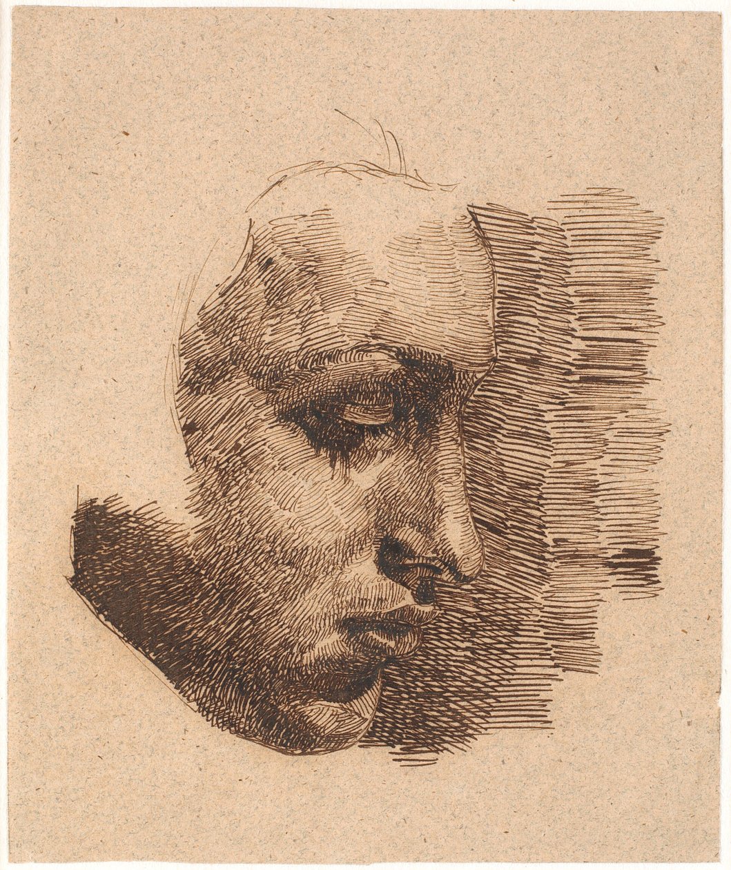 Retrato de perfil de Johan Thomas Lundbye