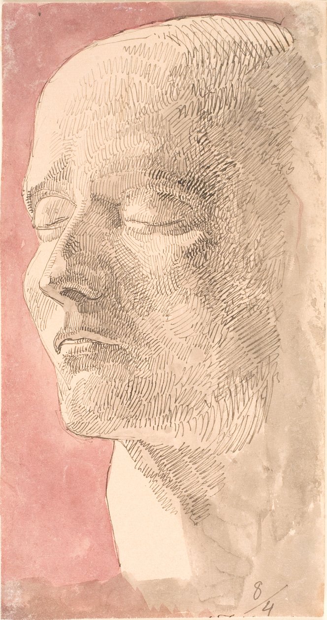 Estudio de la máscara mortuoria de Napoleón de Johan Thomas Lundbye