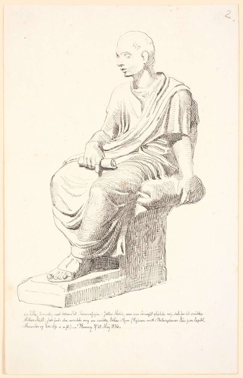 Estudio de una figura de un hombre sentado de Johan Thomas Lundbye