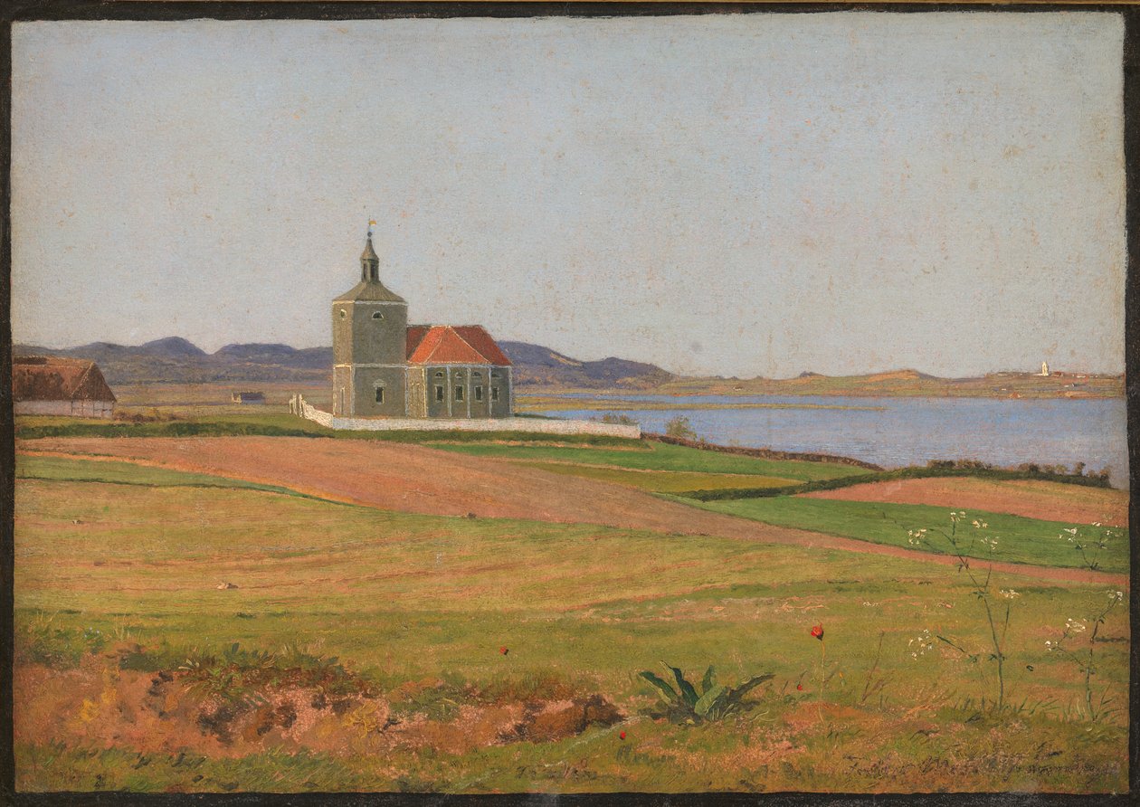 Iglesia de Vinderød cerca de Frederiksværk de Johan Thomas Lundbye