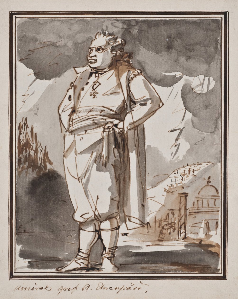 Carl August Ehrensvärd, de cuerpo entero de Johan Tobias Sergel