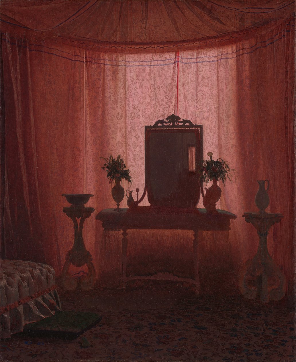 Un Dormitorio en el Palacio de Bernstorff cerca de Copenhague, ca. 1845 de Johan Vilhelm Gertner