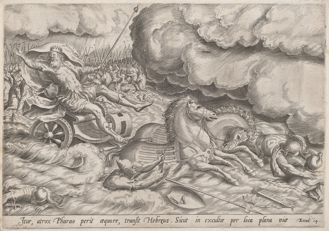 El Cruce del Mar Rojo de Johan Wierix, after Maarten van Cleef
