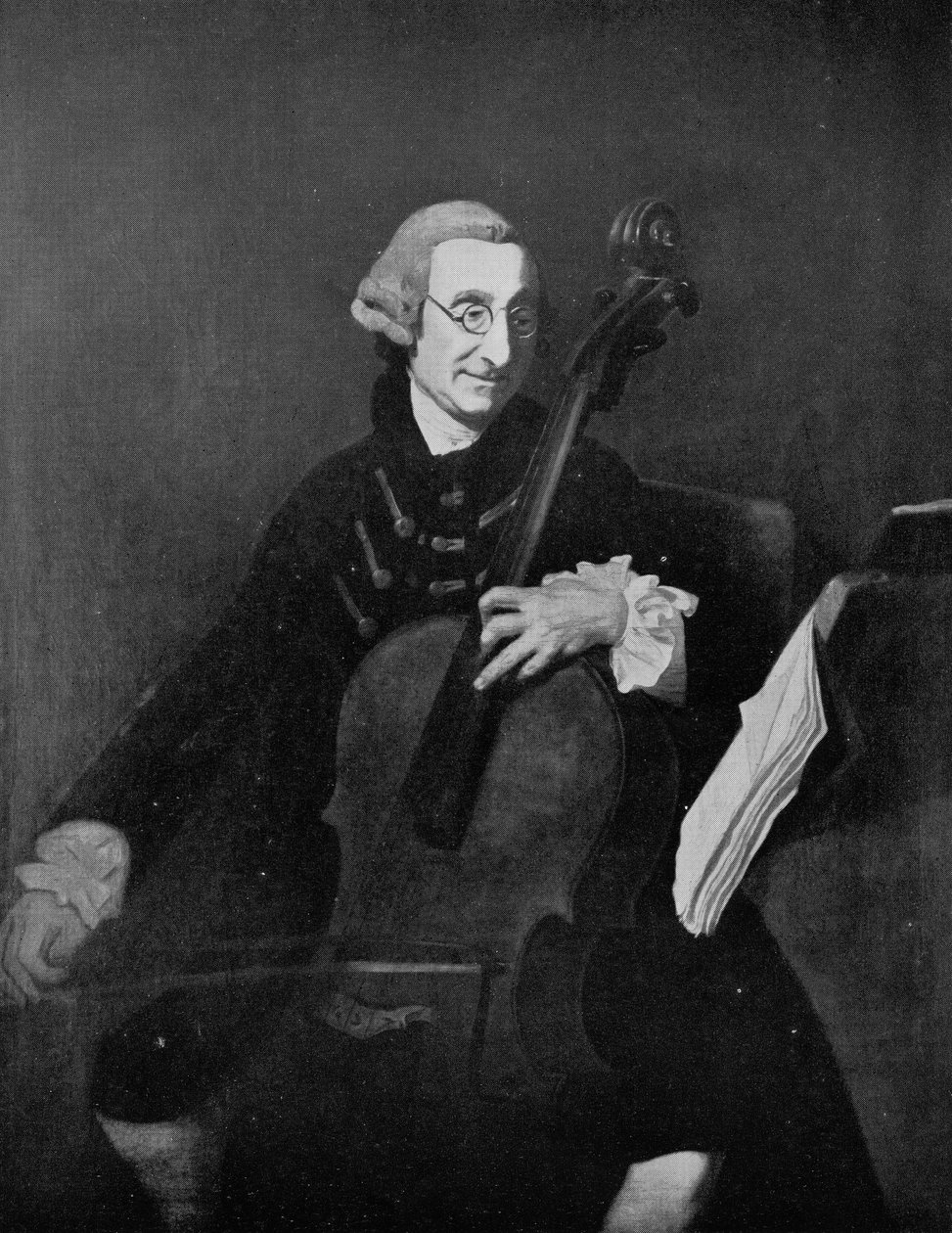 Giacomo Cervetto 1680-1783, violonchelista italiano de Johan Zoffany
