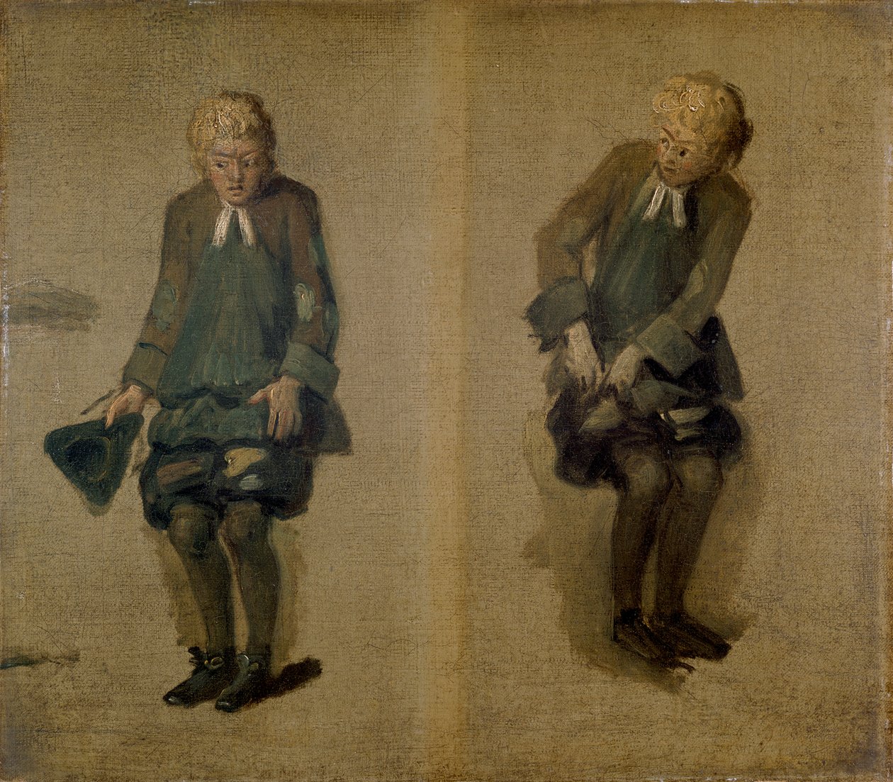 Dos bocetos de David Garrick como Abel Drugger en 