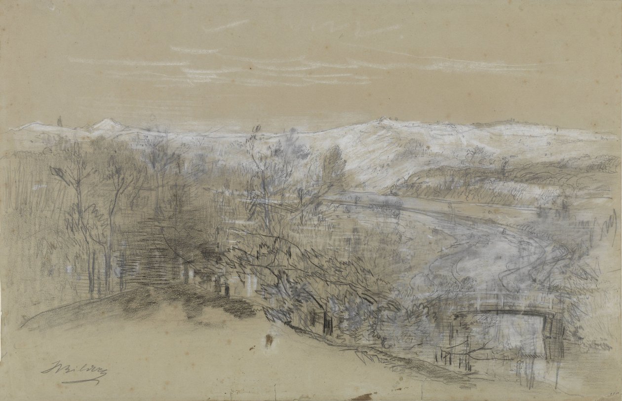 Vista en el Zandberg, cerca de Elswout, Bloemendaal, Países Bajos de Johannes Warnardus Bilders