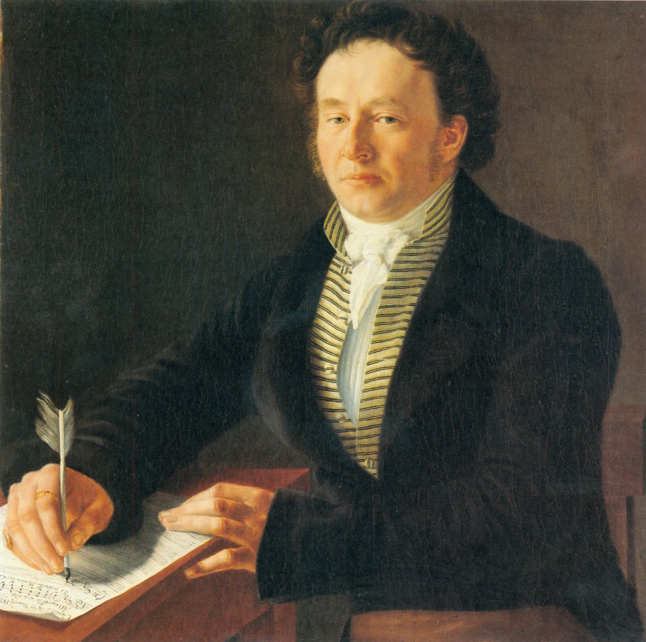 Retrato del compositor Ludwig (Louis) Spohr 1824 en Kassel de Johann August Nahl the Younger