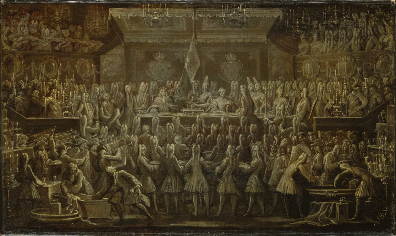 Cena de coronación prusiana para Federico I, 1701 de Johann Friedrich Wentzel