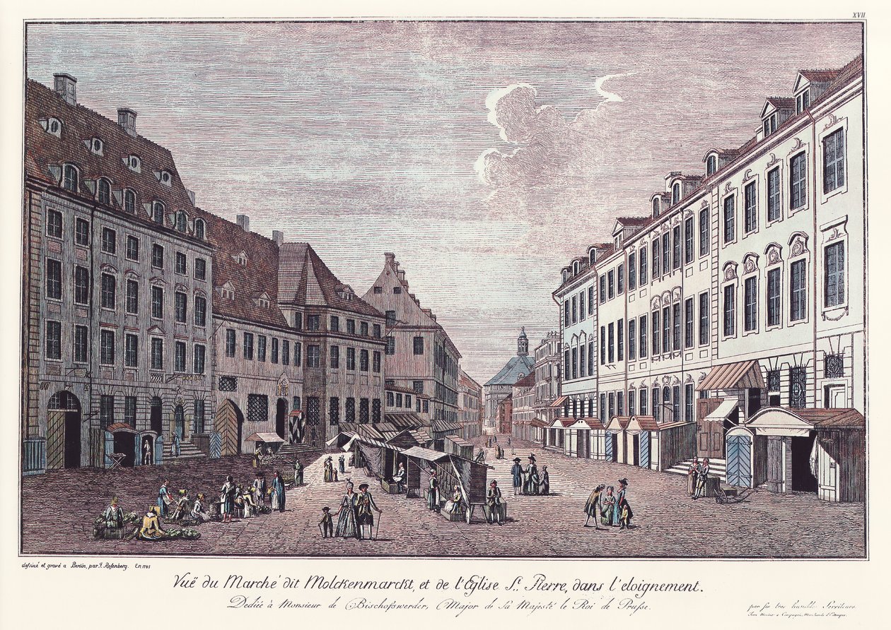 Vista del Molkenmarkt en Alt-Berlin de Johann Georg Rosenberg