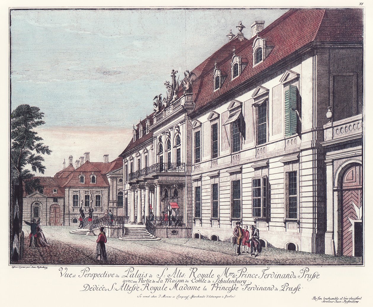Vista del Palacio de la Orden en Wilhelmplatz, Berlín antiguo de Johann Georg Rosenberg