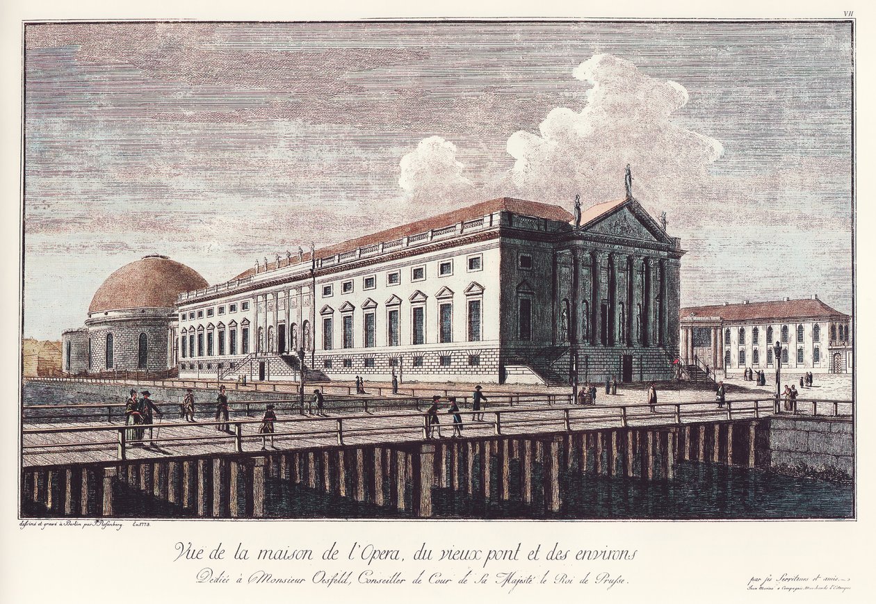 La Ópera Real en Berlín, ahora Ópera Estatal Unter den Linden, en 1773 de Johann Georg Rosenberg