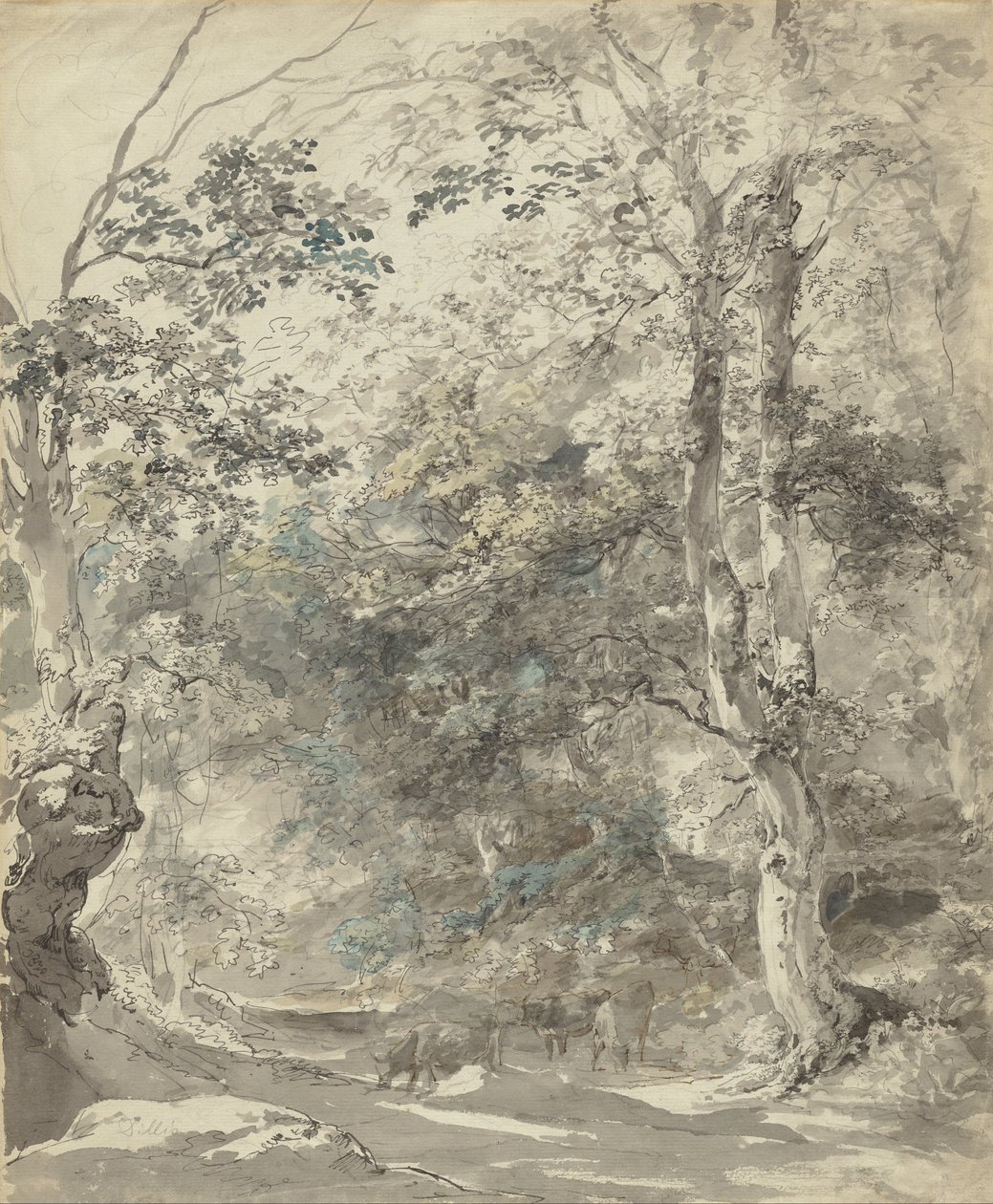 Paisaje boscoso con vacas de Johann Georg vonm Dillis