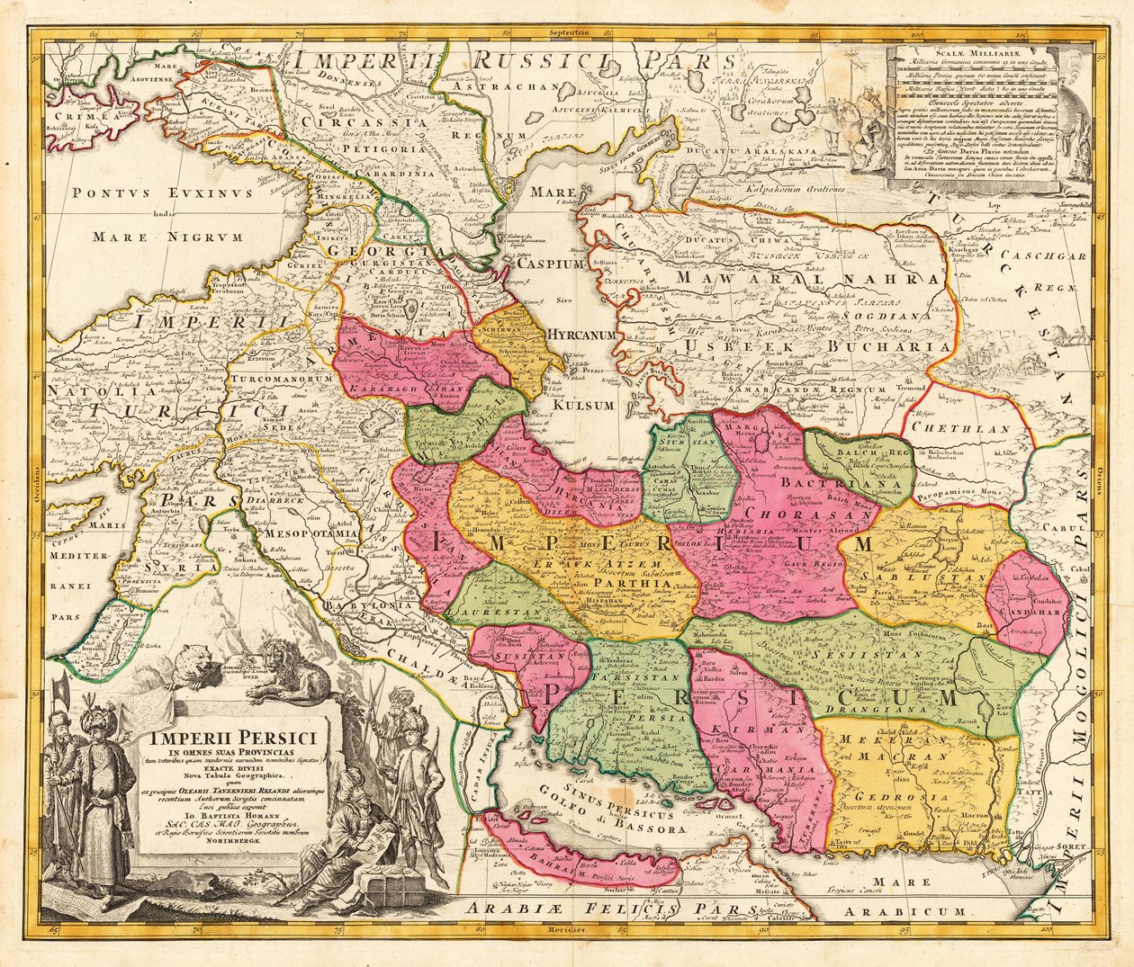 Mapa de Persia de Johann Baptista Homann