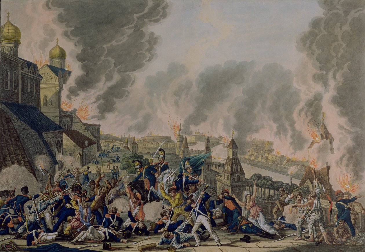 El Incendio de Moscú, 15 de septiembre de 1812, 1813 de Johann Moritz Rugendas