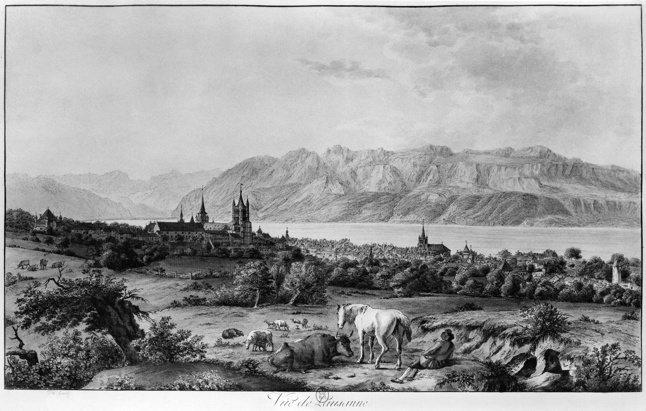 Vista de Lausana de Johann Ludwig Aberli
