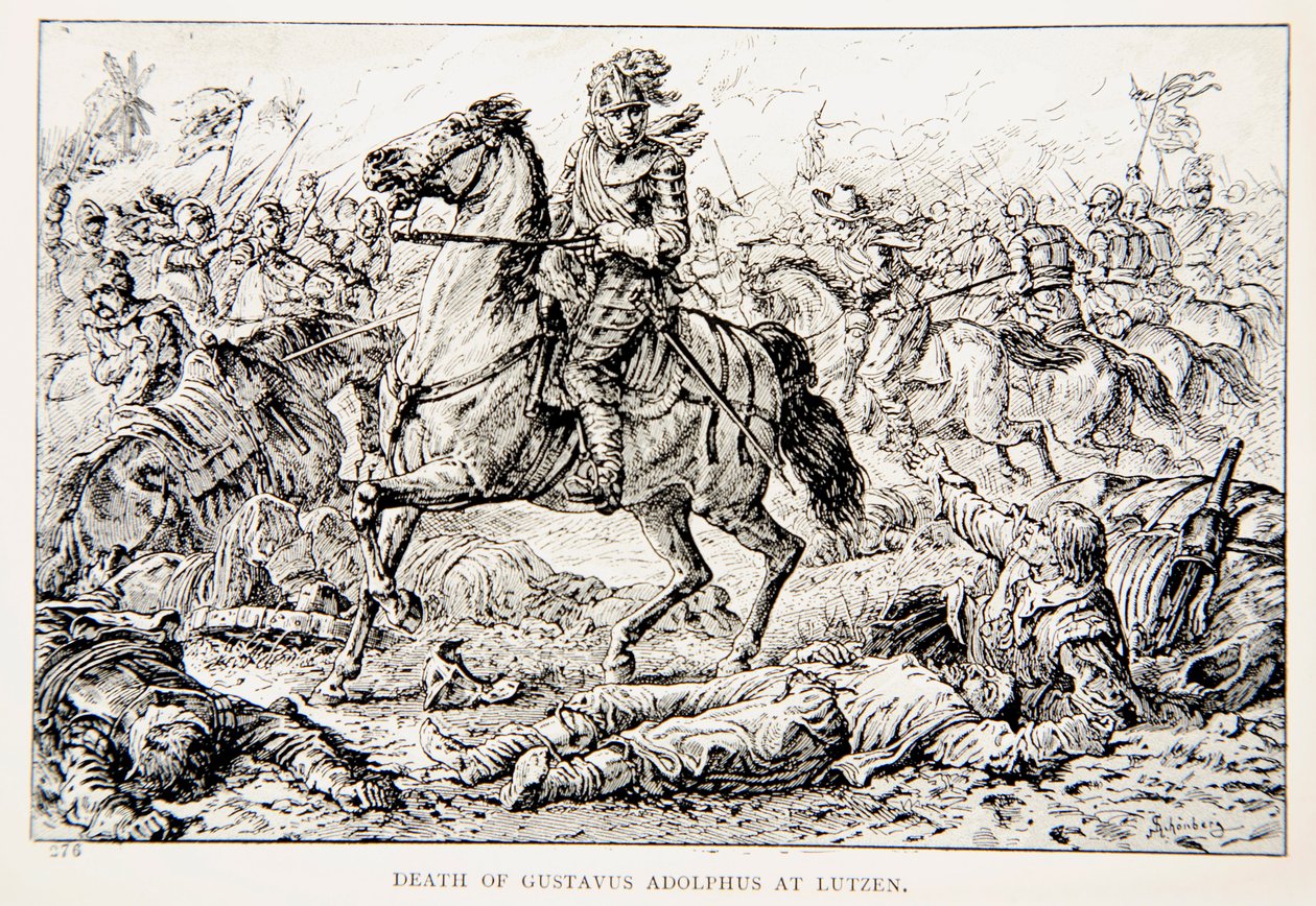 La muerte de Gustavo Adolfo en Lutzen, una ilustración de 