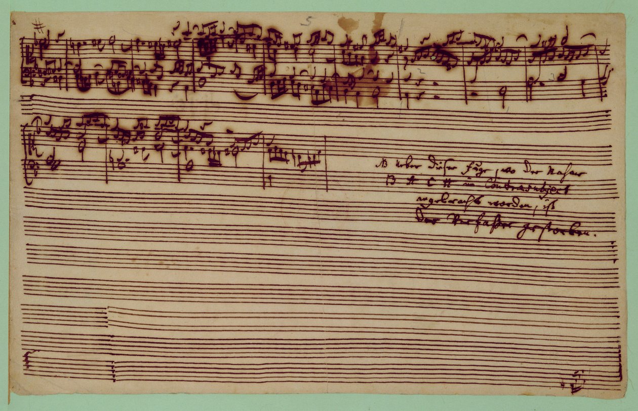 Última página de El arte de la fuga, 1740s de Johann Sebastian Bach